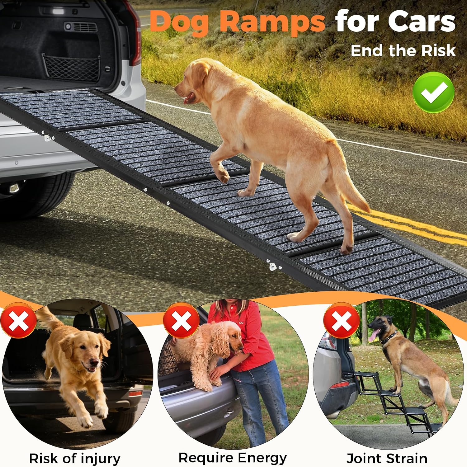 Thumbnail 4 de Longest 180cm Portable Dog Ramp with Anti-Slip Rug Surface for Large & Medium Pets