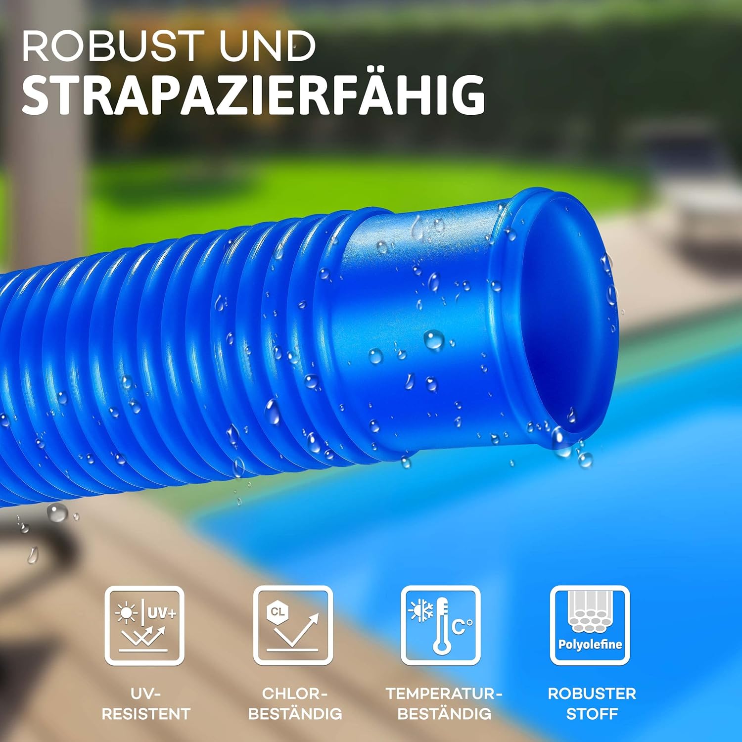 Thumbnail 3 de Tillvex Tubo per Piscina con Manicotti, 20 m, 38 mm – Flessibile e Resistente