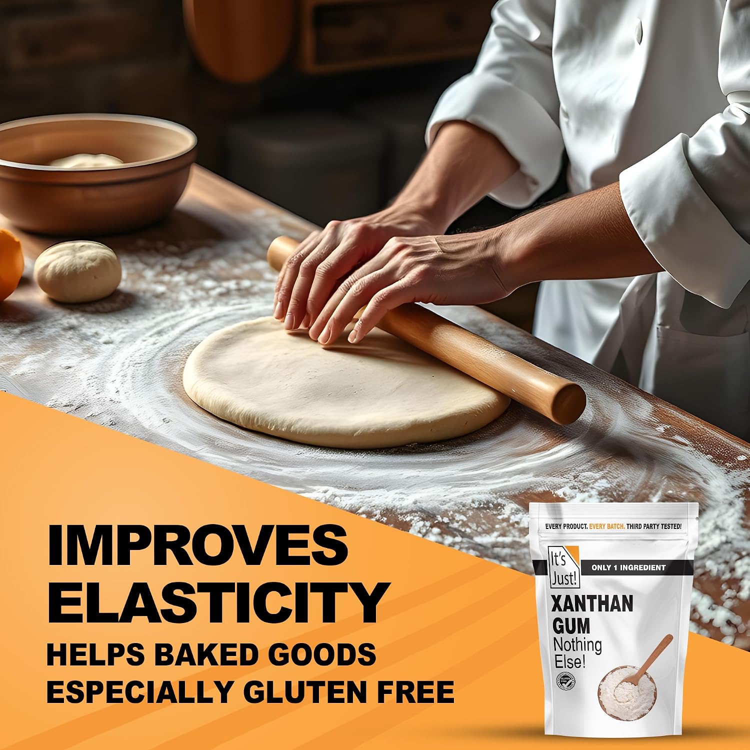 Detalle 1 de It's Just! Xanthan Gum, 8 oz Thickener for Baking, Sauces, and Dressings
