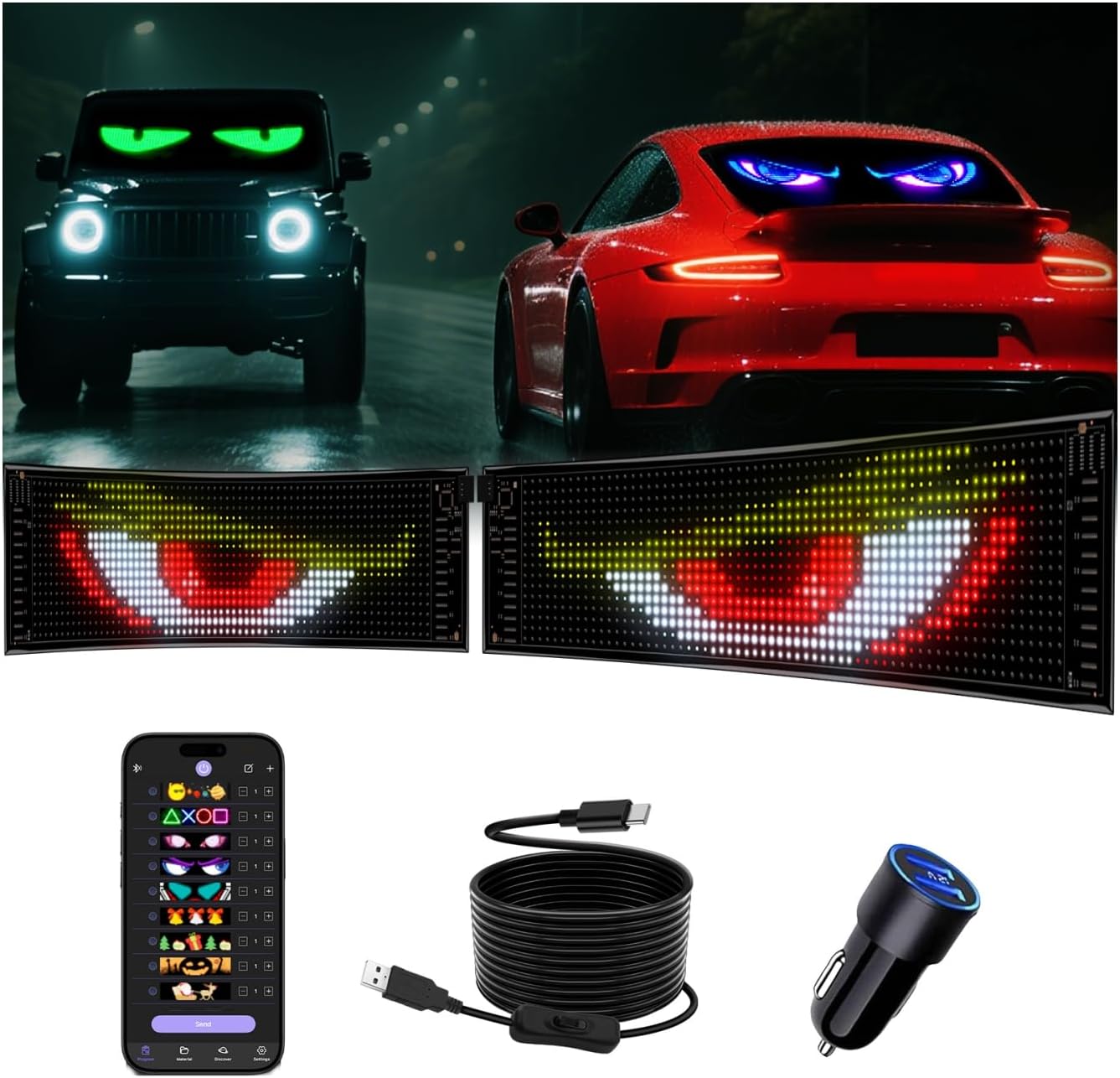 Detalle de Multifunctional Bright Devil Eyes 15in LED display for cars