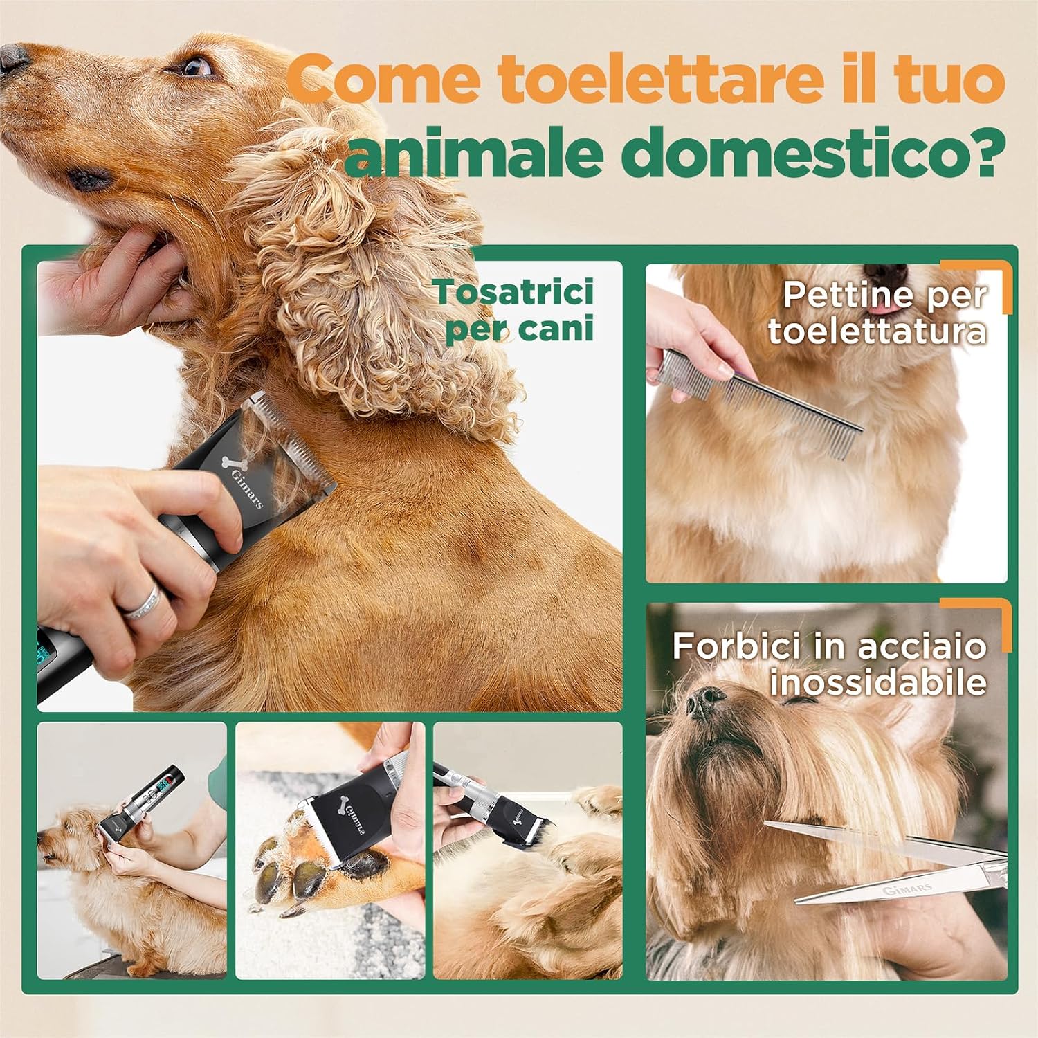 Thumbnail 6 de Gimars 3 in 1 Tosatrice per Cani 4 Velocità