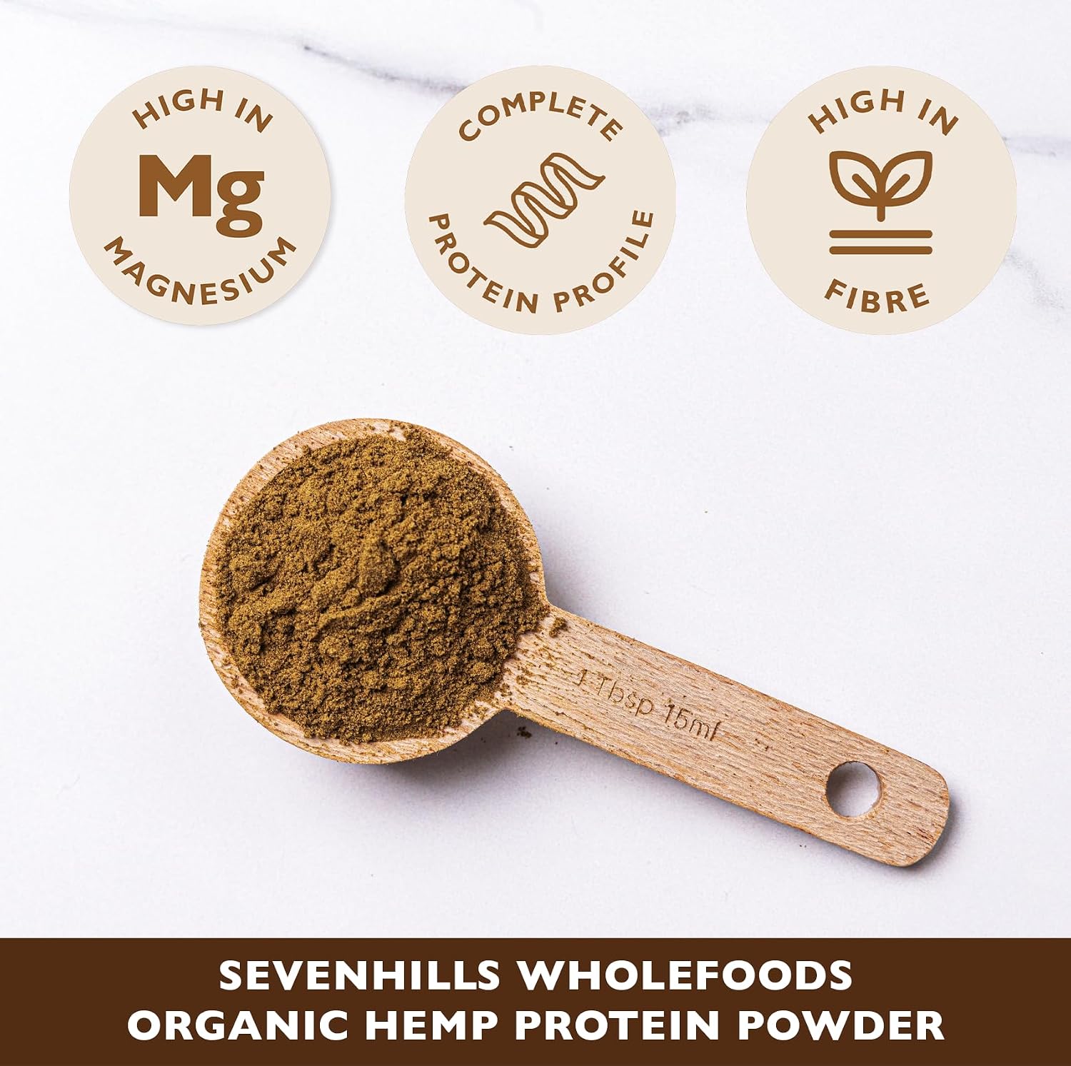Detalle 2 de Sevenhills Wholefoods Organic Raw Hemp Protein 500g 🥣