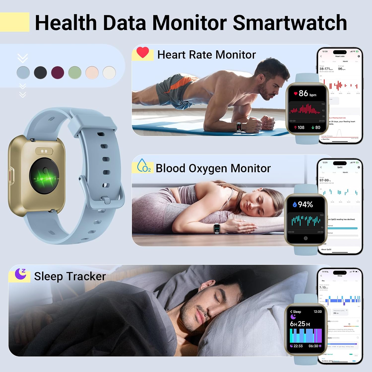 Detalle de Quican Smartwatch with 1.8-Inch HD Display