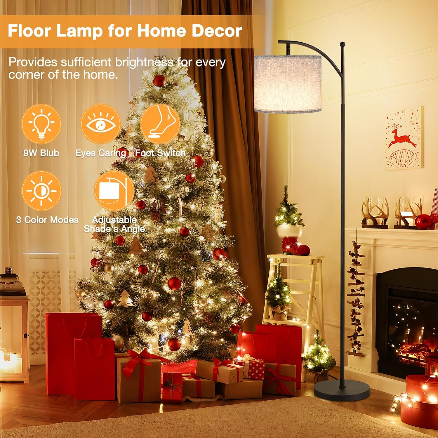 Detalle 2 de Aooshine 60" Floor Lamp 3-Colour 9W