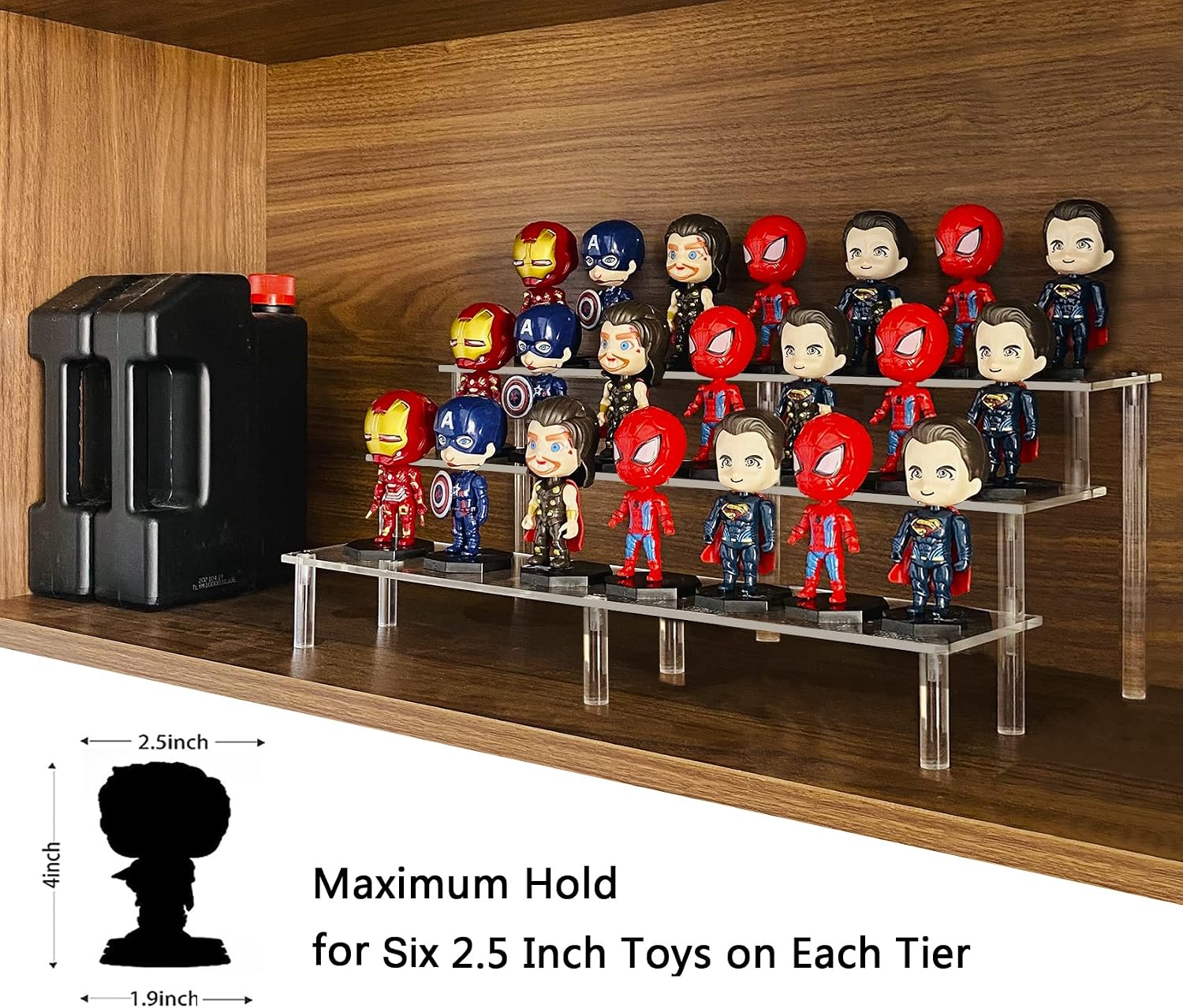Thumbnail 3 de Acrylic riser display shelf 38x19x14cm