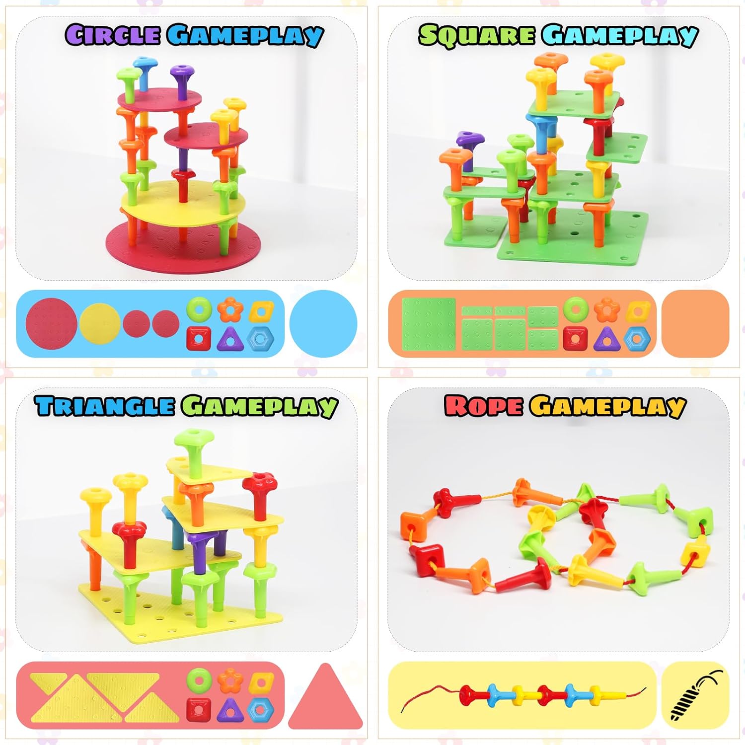 Thumbnail 4 de Peg Board Toy Set 73-Piece STEM Building Kit