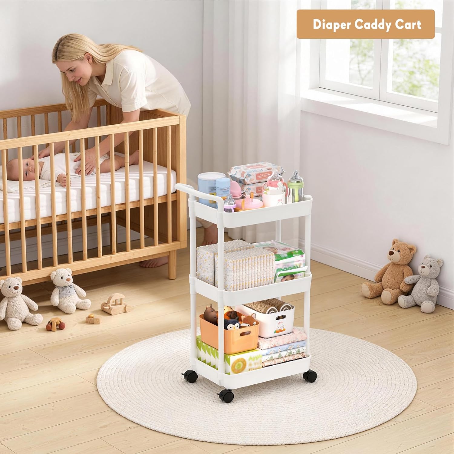 Thumbnail 6 de Volnamal Baby Diaper Caddy 3-Tier Beige