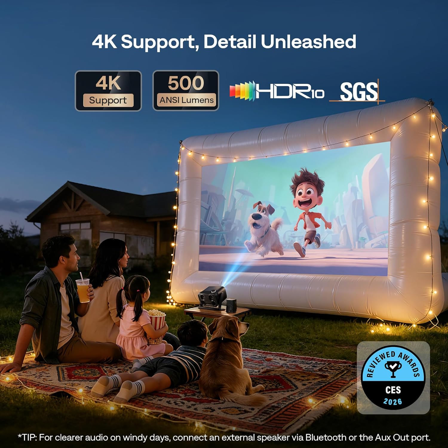 Detalle de Aurzen BOOM mini 20W smart movie projector 📽