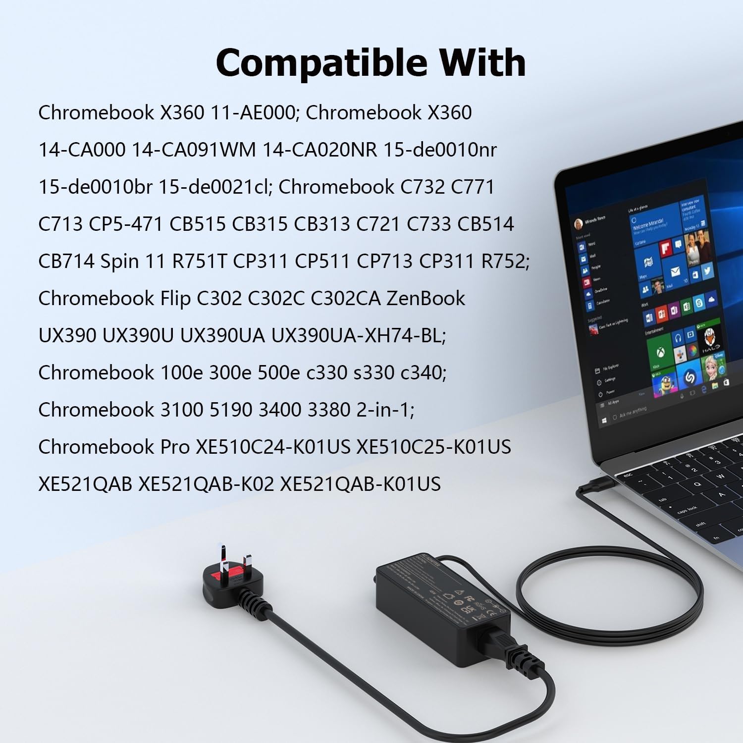 Thumbnail 3 de 45W USB C Laptop Charger for Chromebook