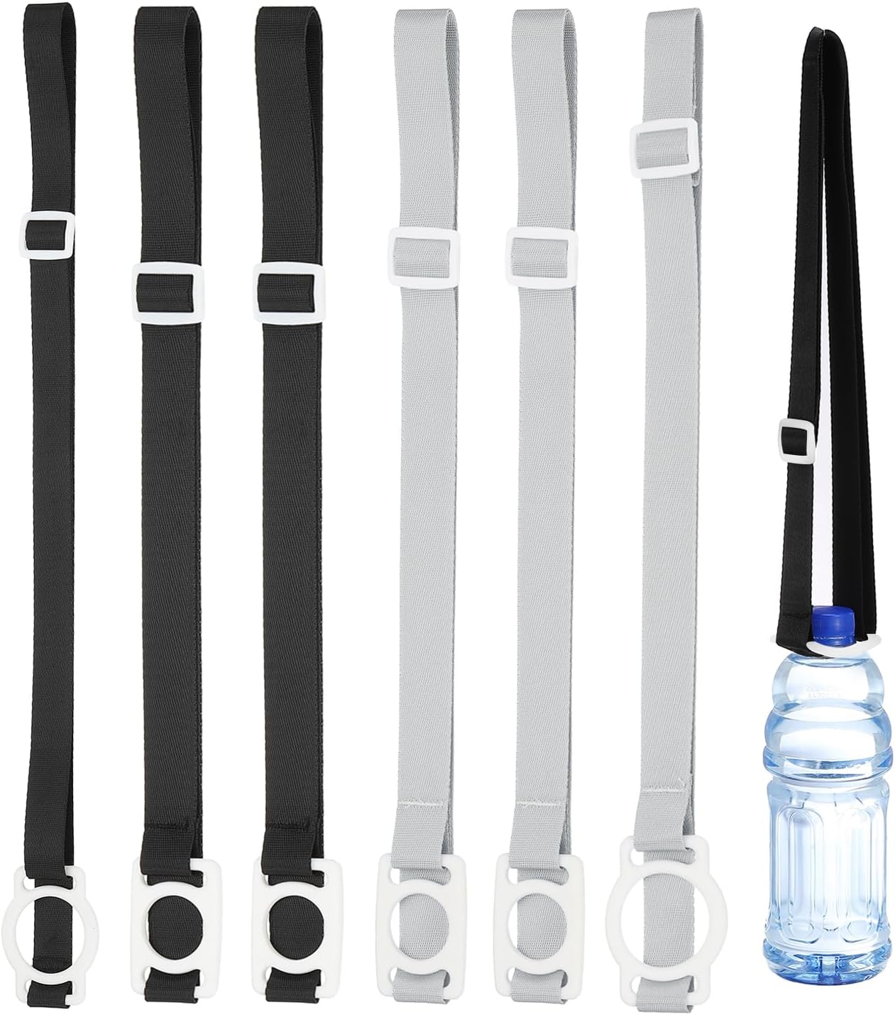 Thumbnail 6 de PATIKIL Water Bottle Lanyard: 6-Piece Adjustable Shoulder Straps with White Carrier Rings