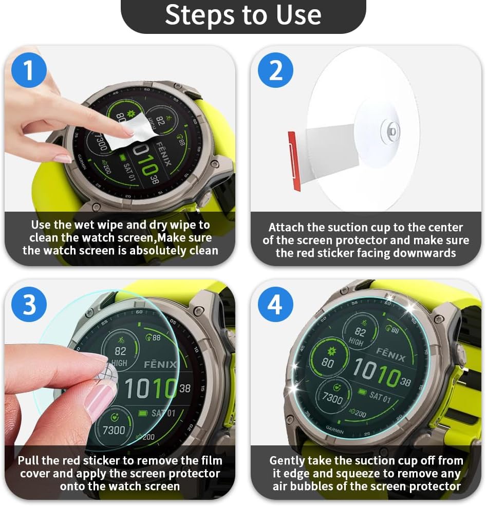 Thumbnail 6 de Maxhood 3Pack Screen Protector for Garmin Fenix 8 51mm Amoled/Solar