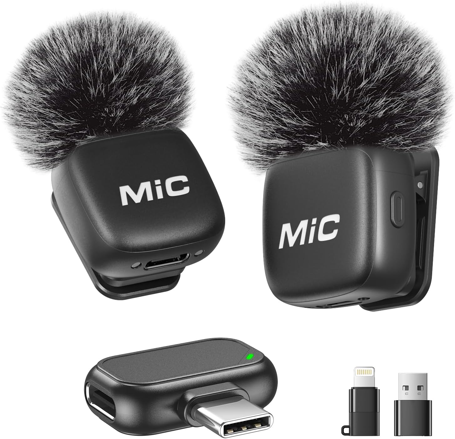 Detalle de Micrófono Lavalier Inalámbrico 2 en 1 para iPhone y Android - Pack 2 de WARM BOX