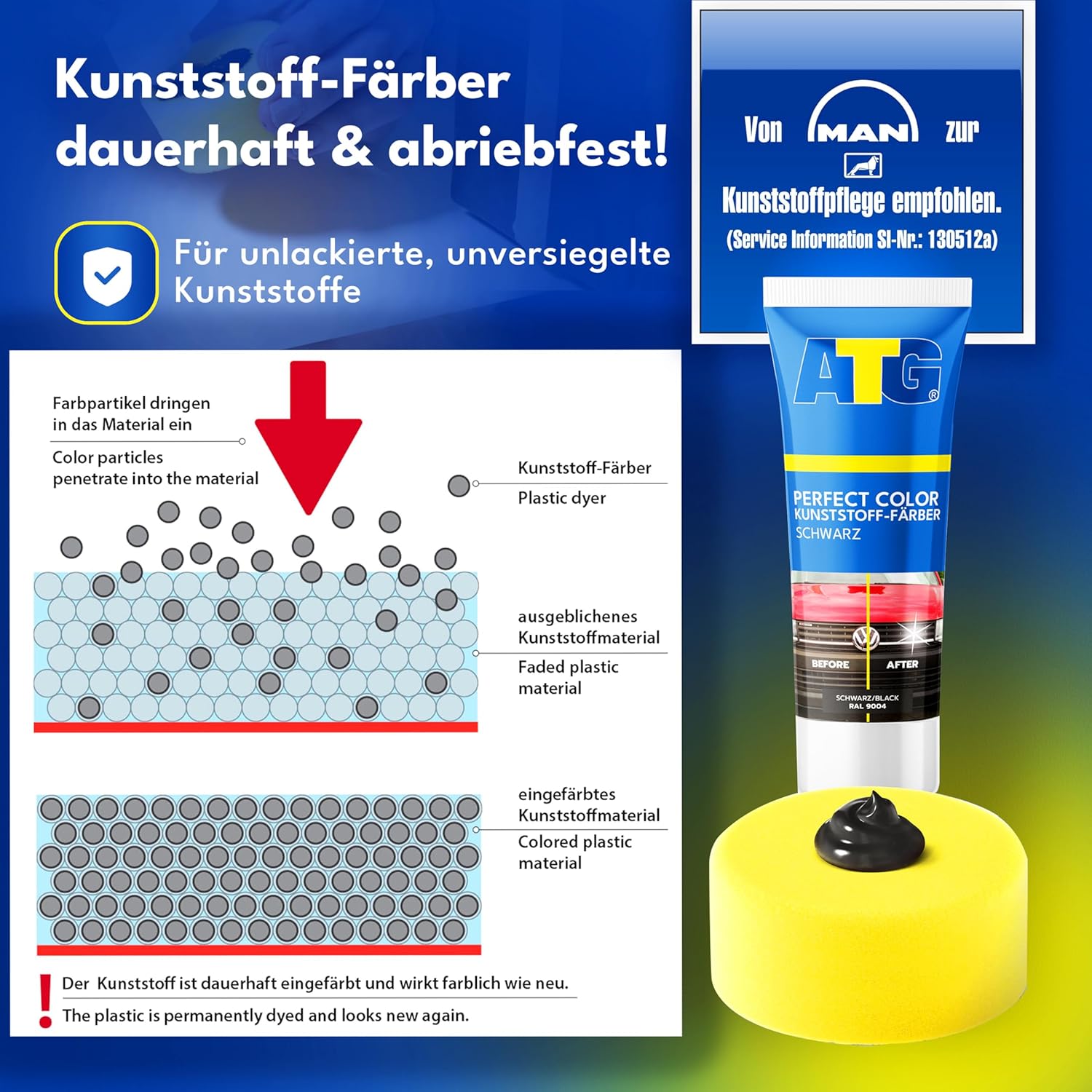 Thumbnail 3 de ATG Kunststofffarbe Schwarz 70 g 🎨