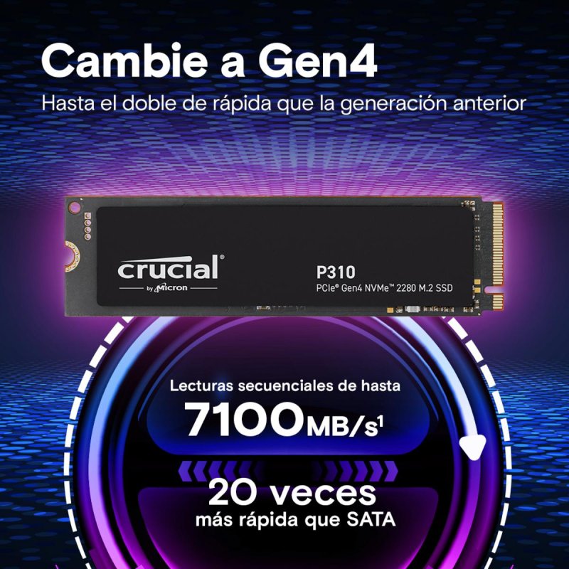 Thumbnail 3 de Crucial P310 4 TB M.2 NVMe 7100 MB/s PCIe 4.0 con disipador