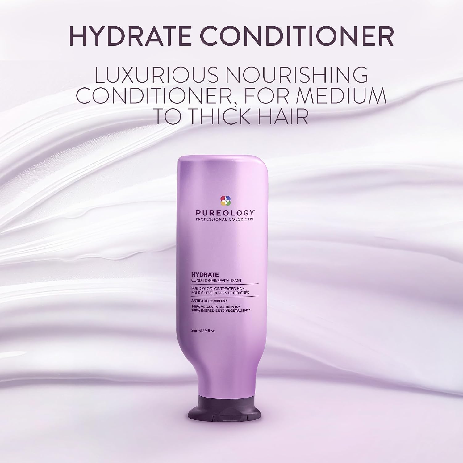 Detalle de Pureology Hydrate Moisturising Conditioner (Sulphate Free, Vegan) 266ml for medium to thick dry, damaged & colour-treated hair