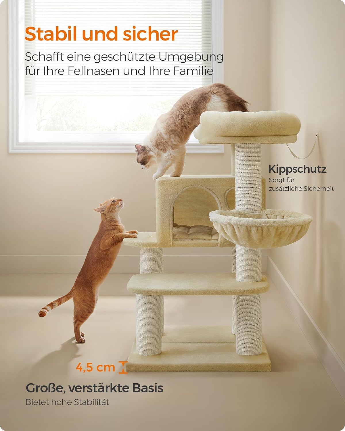 Thumbnail 6 de Feandrea PCT01W Kratzbaum XXL für große Katzen 🐱