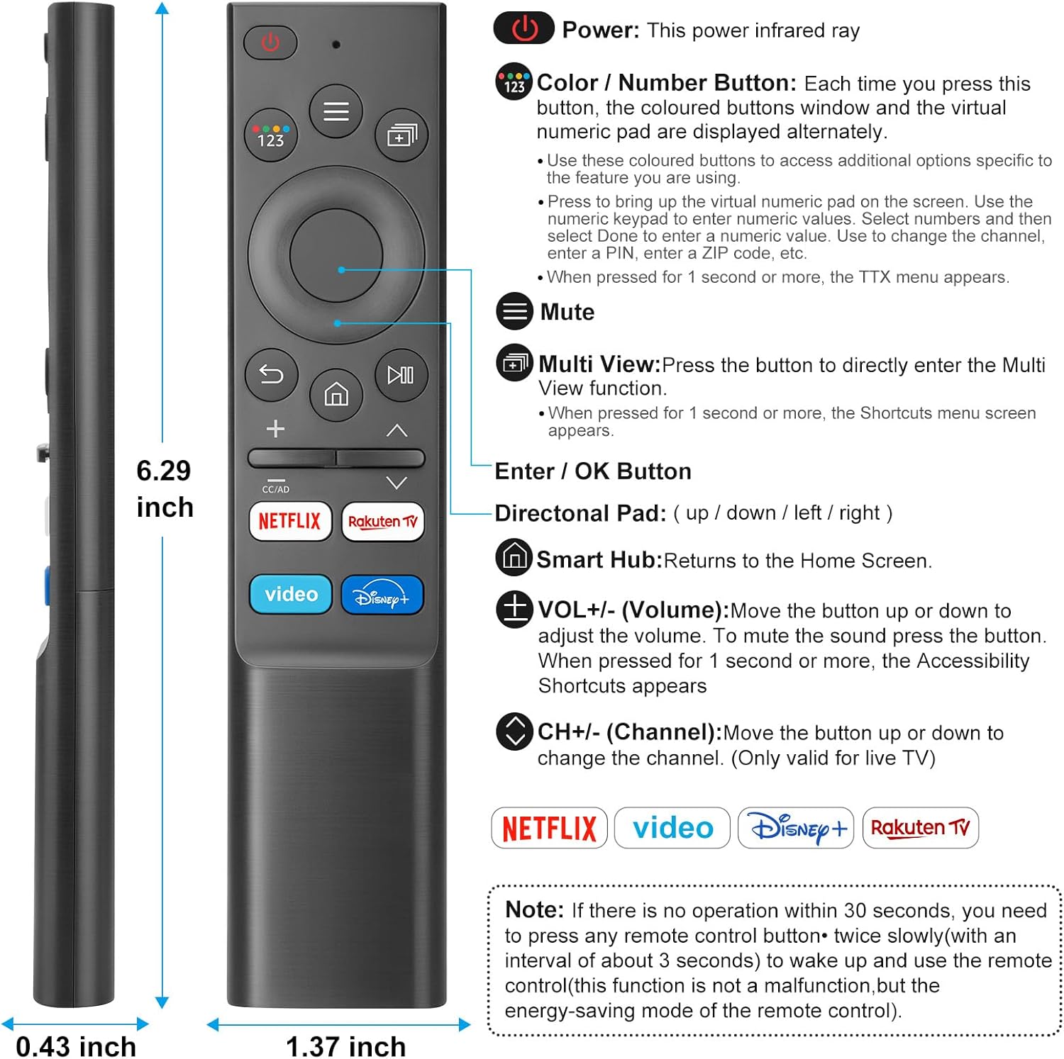 Thumbnail 6 de OMAIC Universal IR Samsung Smart-TV Fernbedienung