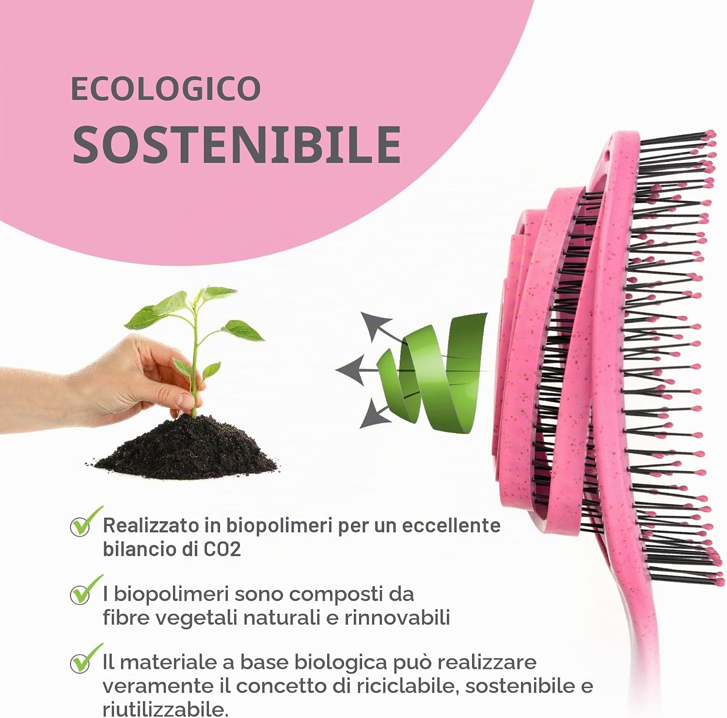 Detalle de marQus Spazzola Districante per Capelli – Bio-based, Biodegradabile, 1 Pezzo
