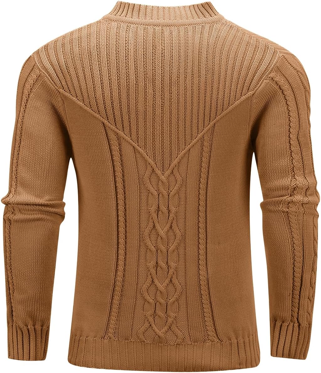 Detalle 2 de SAVKOOV Men's Pullover Jumper: Long Sleeve Crewneck Knitted Sweater