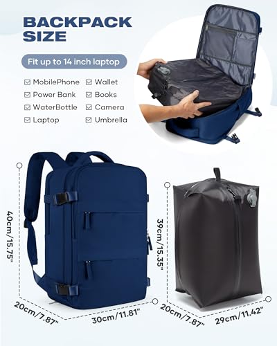 Detalle de SZLX Mochila al Vacío con Bomba – Cabina 40x30x20 cm, Impermeable para Portátil, Compatible con Ryanair/EasyJet/Wizz Air
