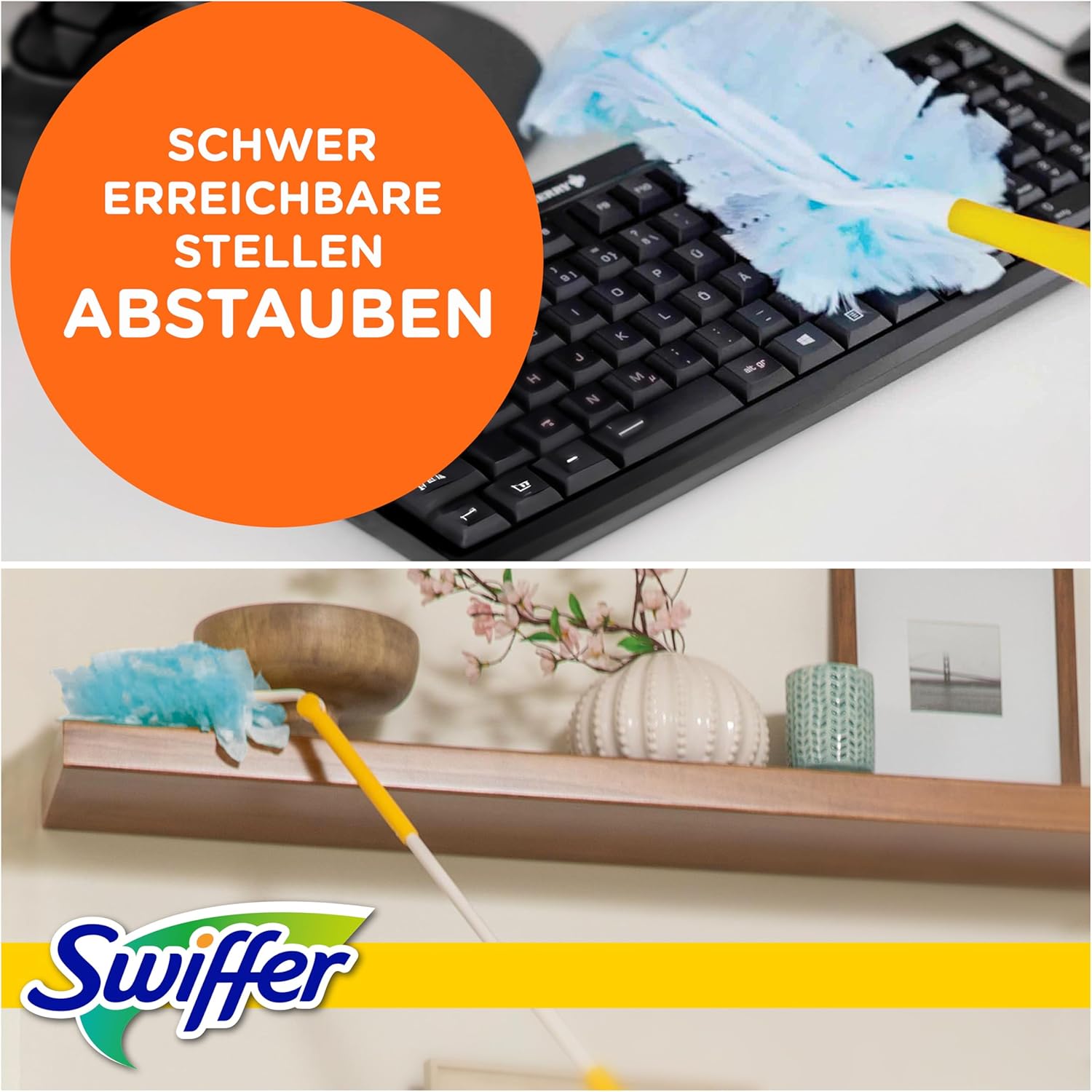Thumbnail 4 de Swiffer Staubmagnet Starter-Set (1 Griff + 13 Nachfülltücher) – Staubwedel mit Trap & Lock Technologie