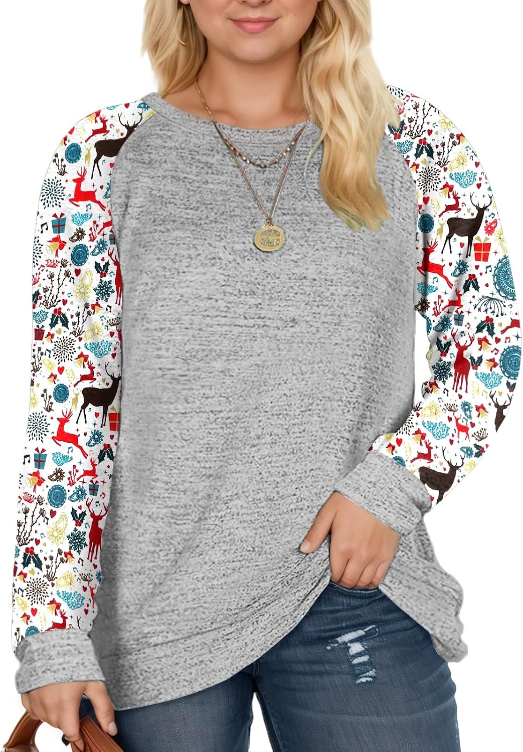 Thumbnail 5 de DOLNINE Plus Size Sweatshirt Tunic Top