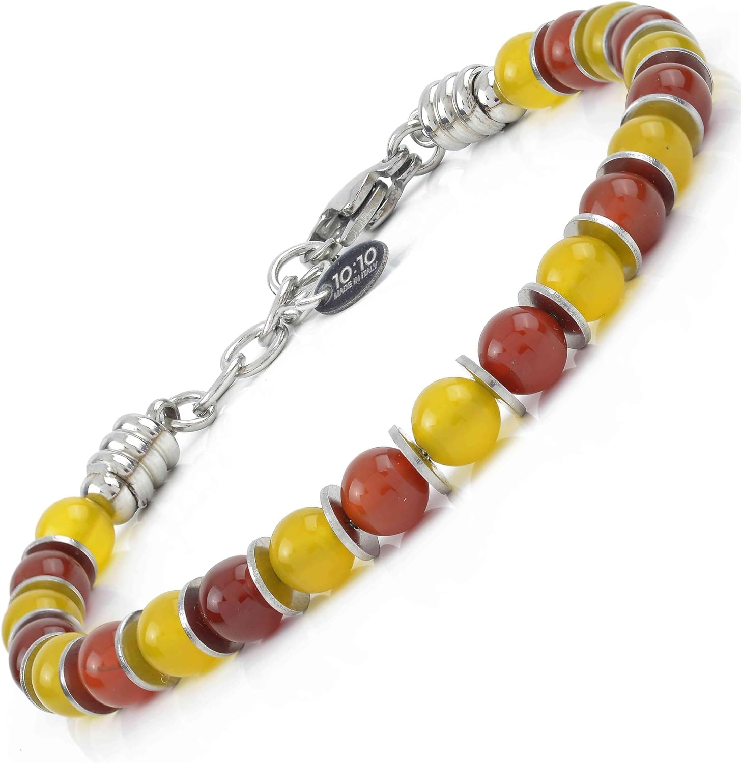 Thumbnail 6 de 10:10 Bracciale uomo/donna con pietre naturali e acciaio inox anallergico