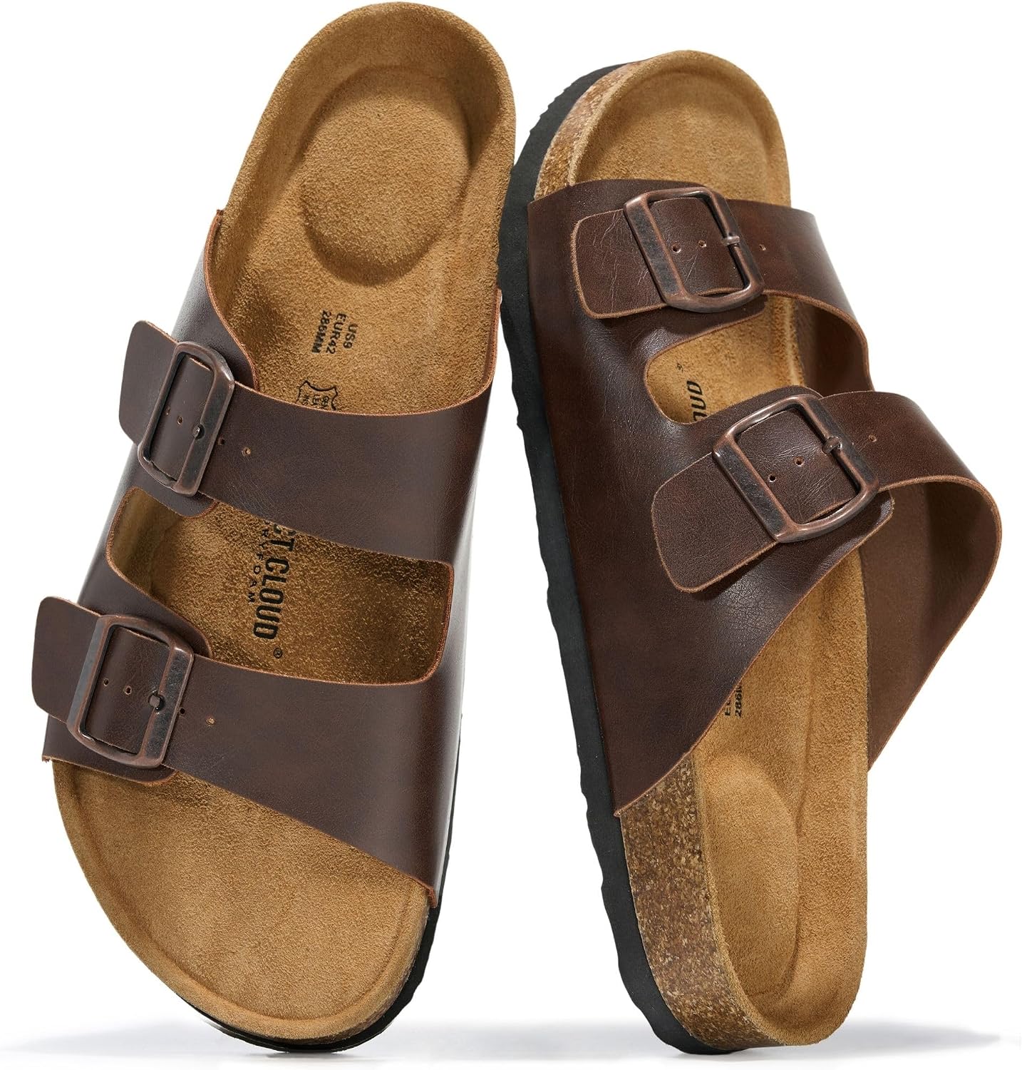 Detalle de Project Cloud Heritage Men's Sandals: 100% Genuine Leather, Memory Foam Insole