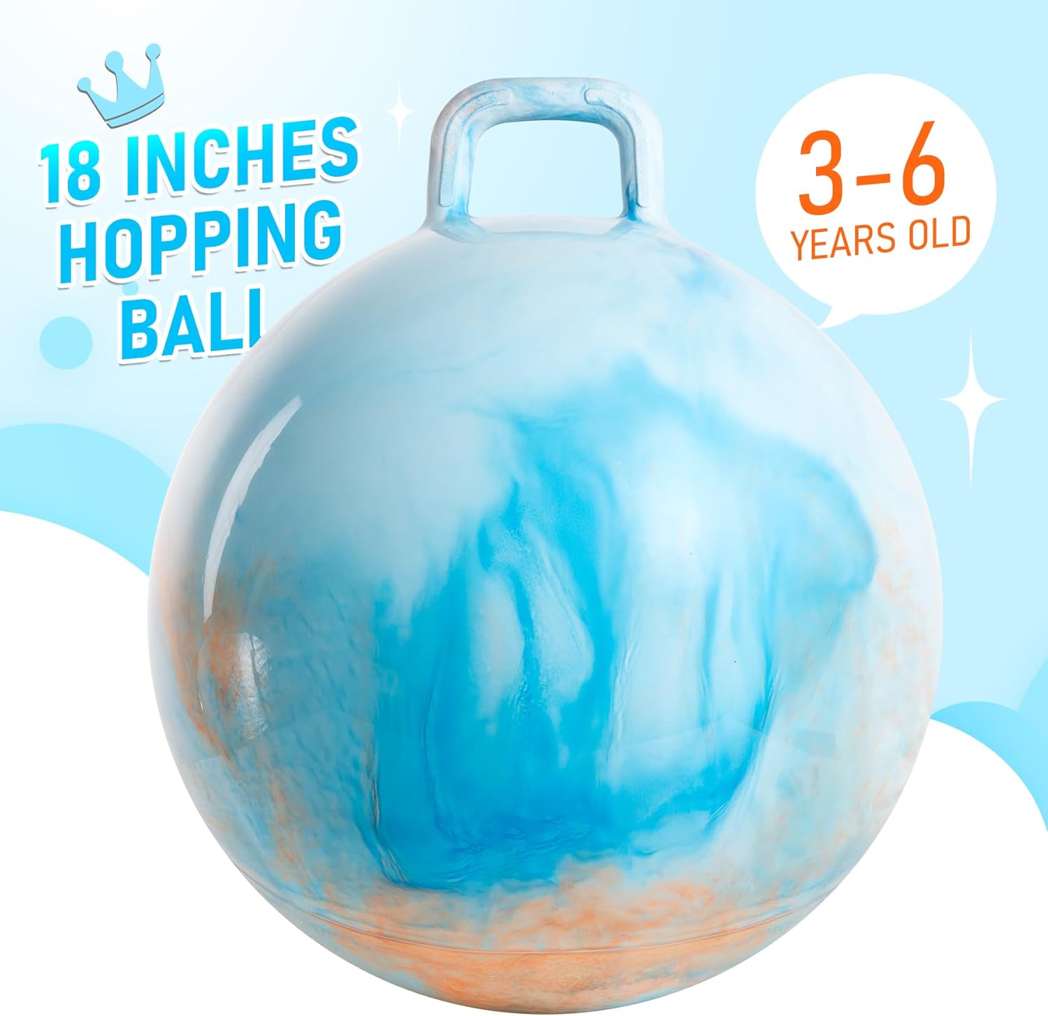 Thumbnail 4 de U&C Planet Hopper Ball (18 inches) Bouncy Ball with Handle for Kids 3–6