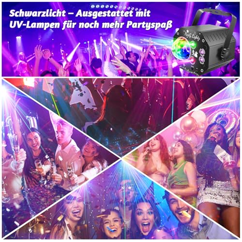 Thumbnail 6 de Nauotk 5 in 1 Diskolicht Partylicht – Musikgesteuerte Discokugel mit 64 Effekten