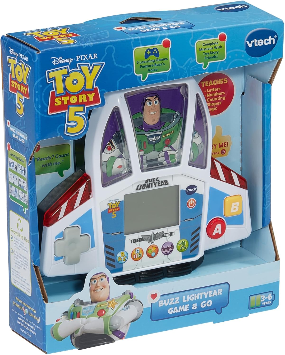 Detalle 2 de VTech Toy Story 5 Buzz Lightyear Game & Go – Handheld Educational Console