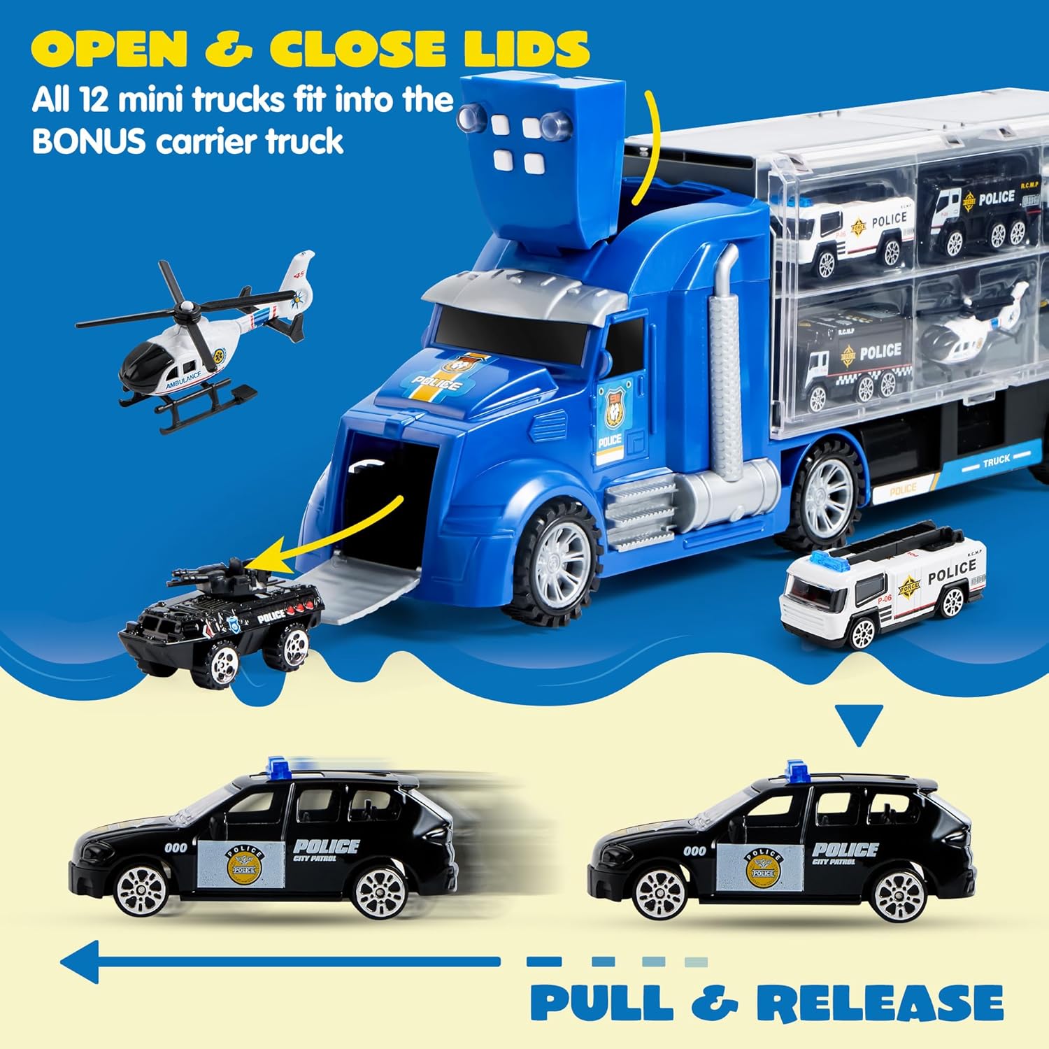 Detalle 2 de JOYIN 25 in 1 Police Rescue Truck Playset