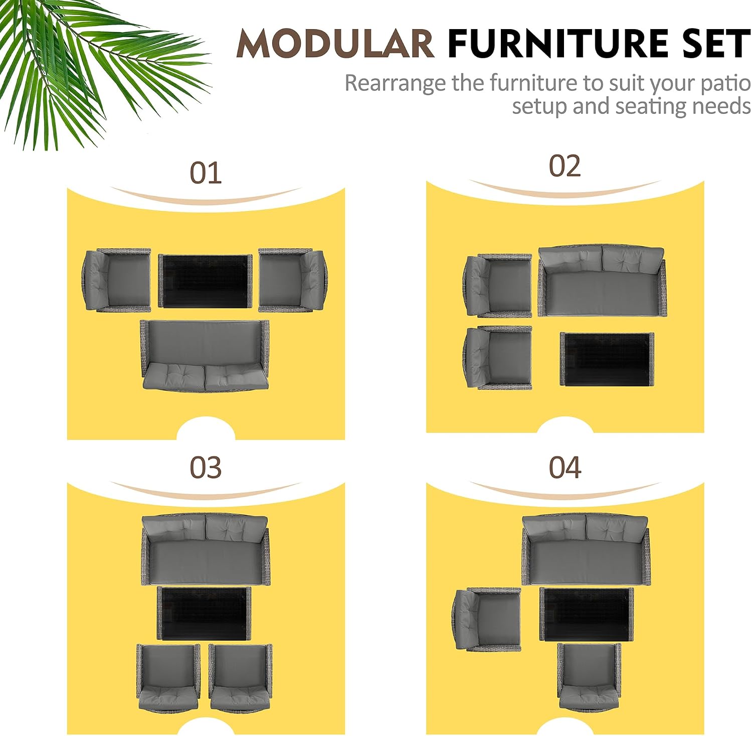 Detalle 2 de Shintenchi Patio Furniture Set with Rattan