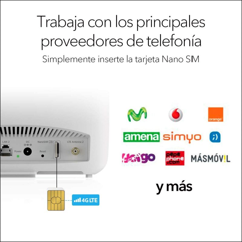 Detalle de Netgear Orbi LBR20: Router WiFi tribanda con 4G LTE y cobertura para toda la casa