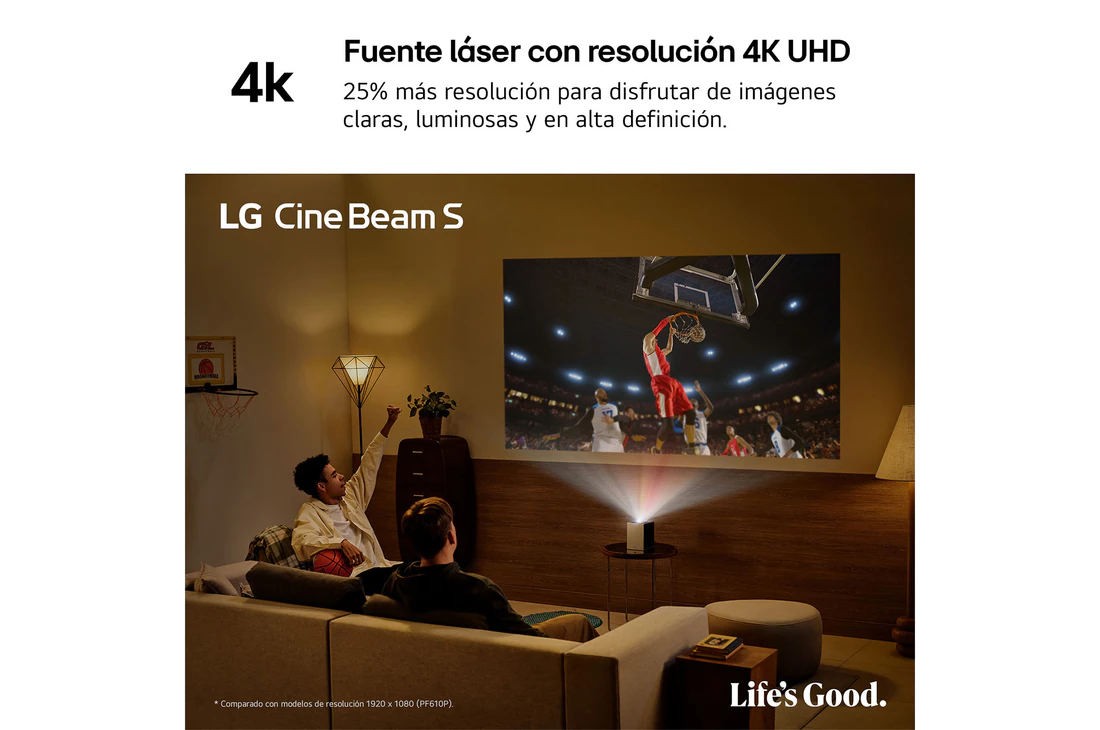Detalle de LG CineBeam S PU615U: proyector láser 4K UHD de tiro ultra corto con webOS