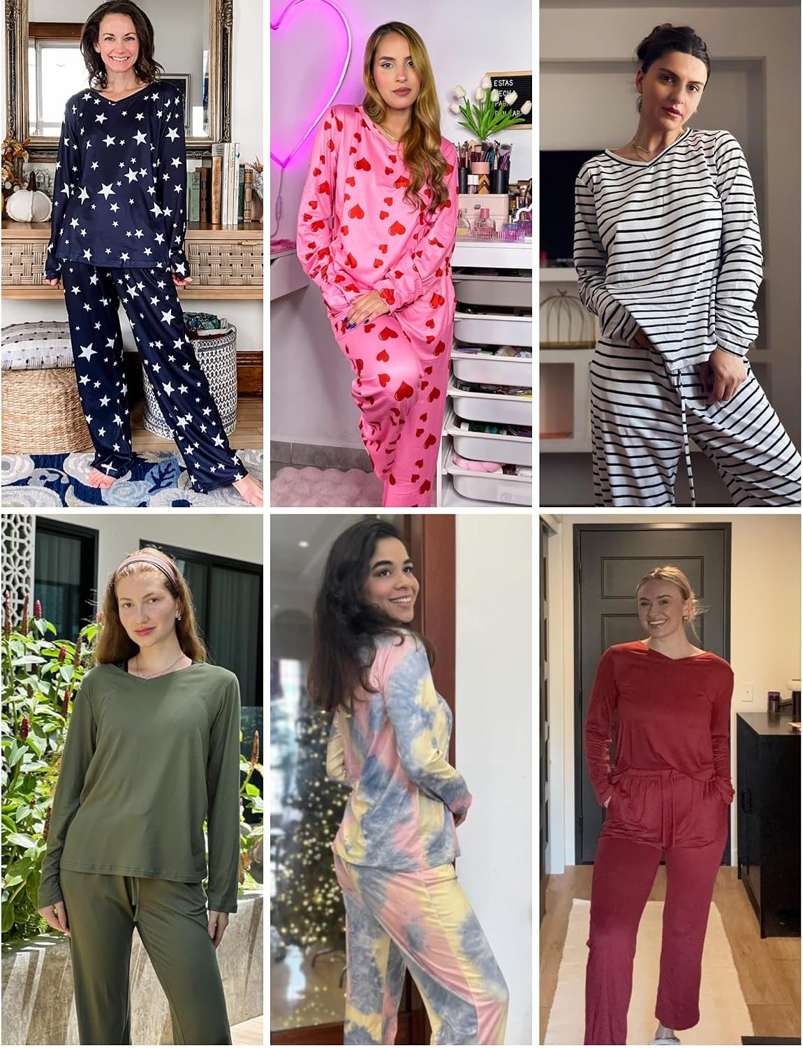Detalle 1 de Ekouaer Women's Pajama Sets, 2-Pack