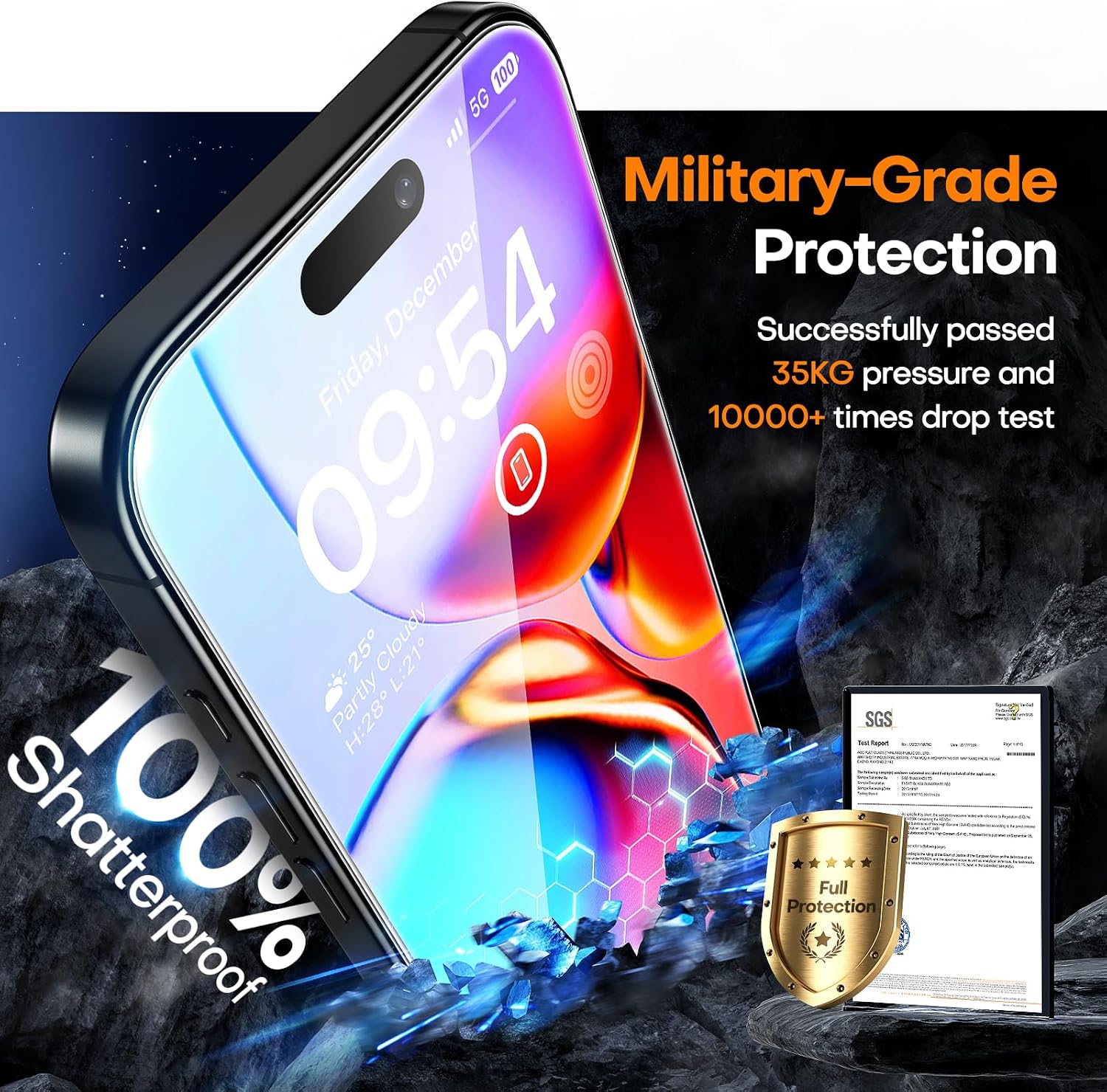 Thumbnail 4 de TAURI 4-in-1 Tempered Glass Screen Protector for iPhone 16 (3-Pack + Installation Tool)