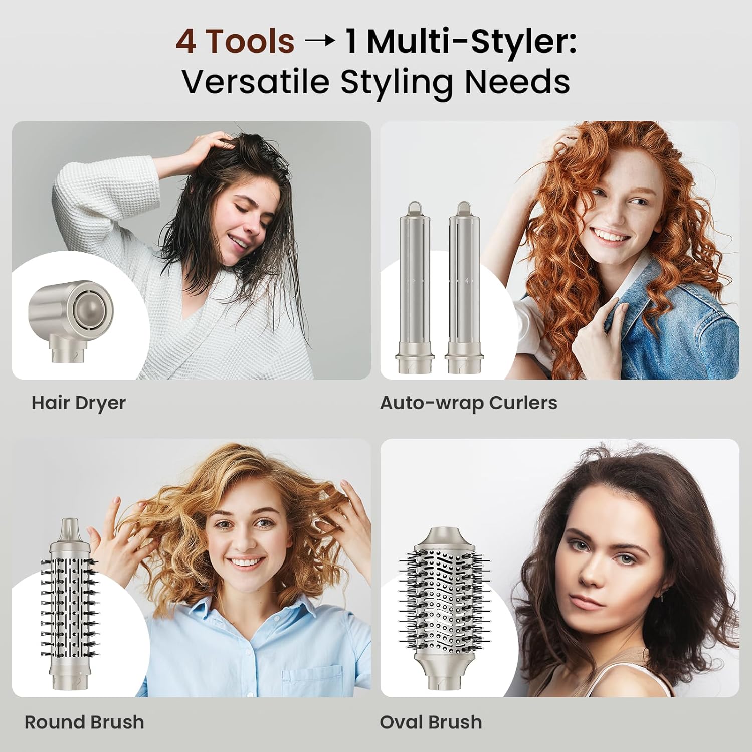 Thumbnail 1 de MESCOMB 5-in-1 Airstyler – Hairstyler mit Hochgeschwindigkeitsmotor, Rundbürstenföhn & Auto-Wrap Lockenstab