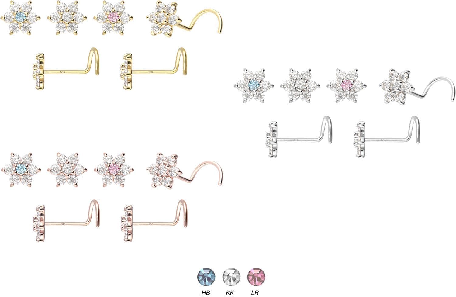 Thumbnail 1 de Piercingline naso spirale oro 750 fiore