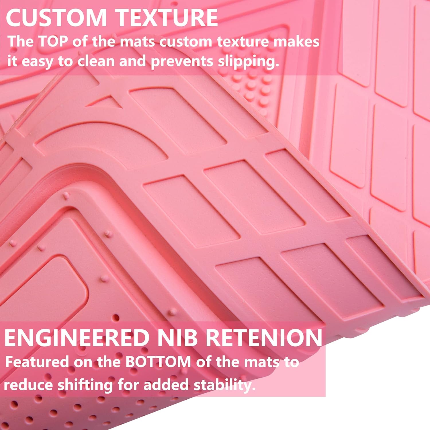Thumbnail 5 de CAR PASS Heavy Duty Rubber Floor Mats - Pink