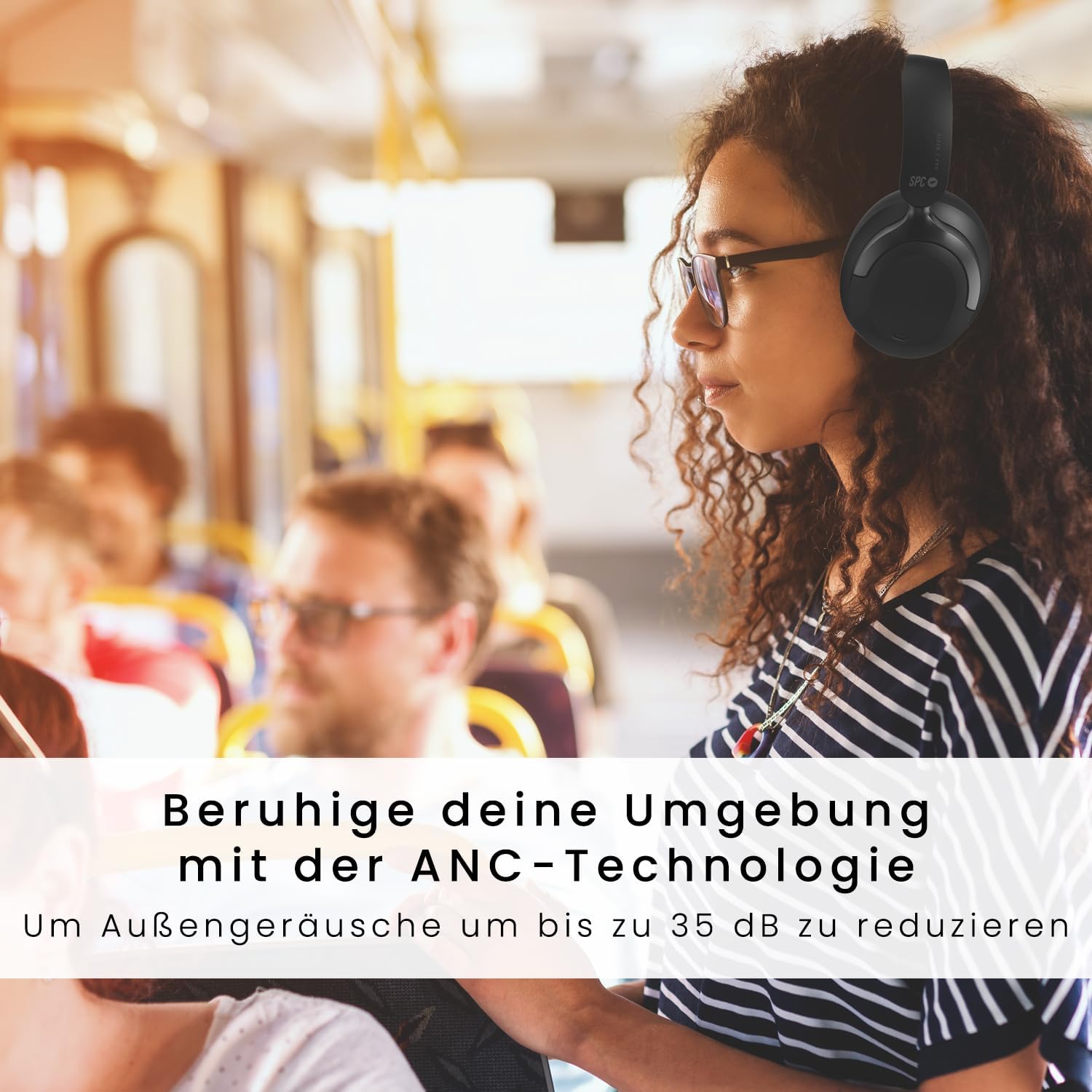 Detalle de SPC Heron 2 Pro – Kabellose Bluetooth-Kopfhörer mit ANC, ECO-Design und Dual-Verbindung