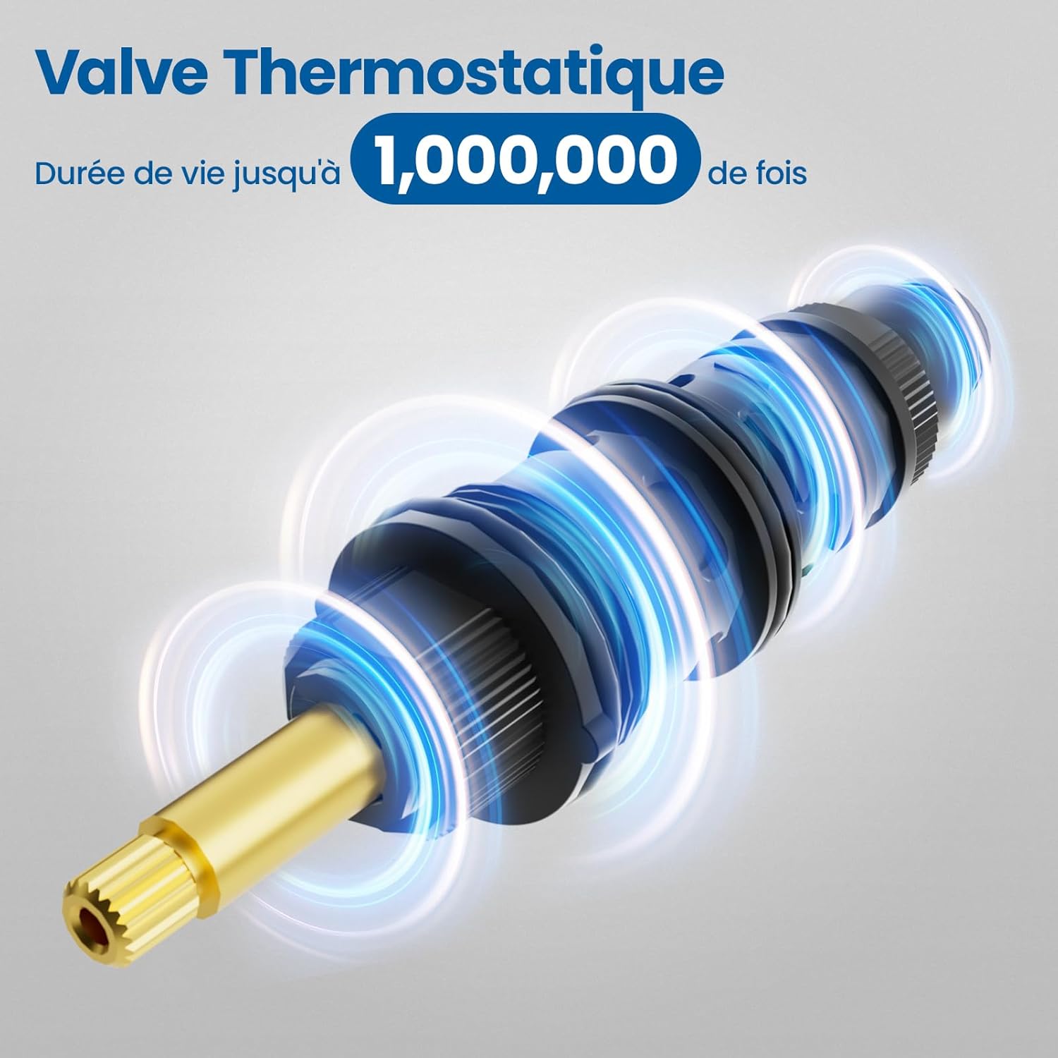 Thumbnail 3 de Auralum Mitigeur Douche Thermostatique – Robinet de Douche Murale en Alliage Chromé, sécurité 38°C