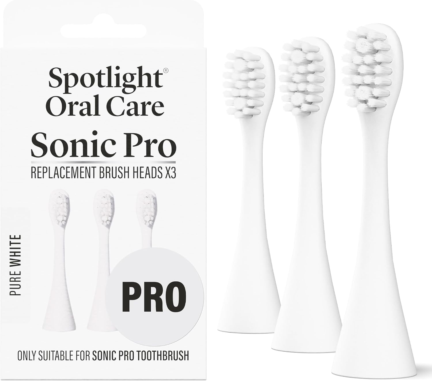 Detalle de Spotlight Oral Care Sonic Pro Toothbrush Replacement Heads – 3 Pack