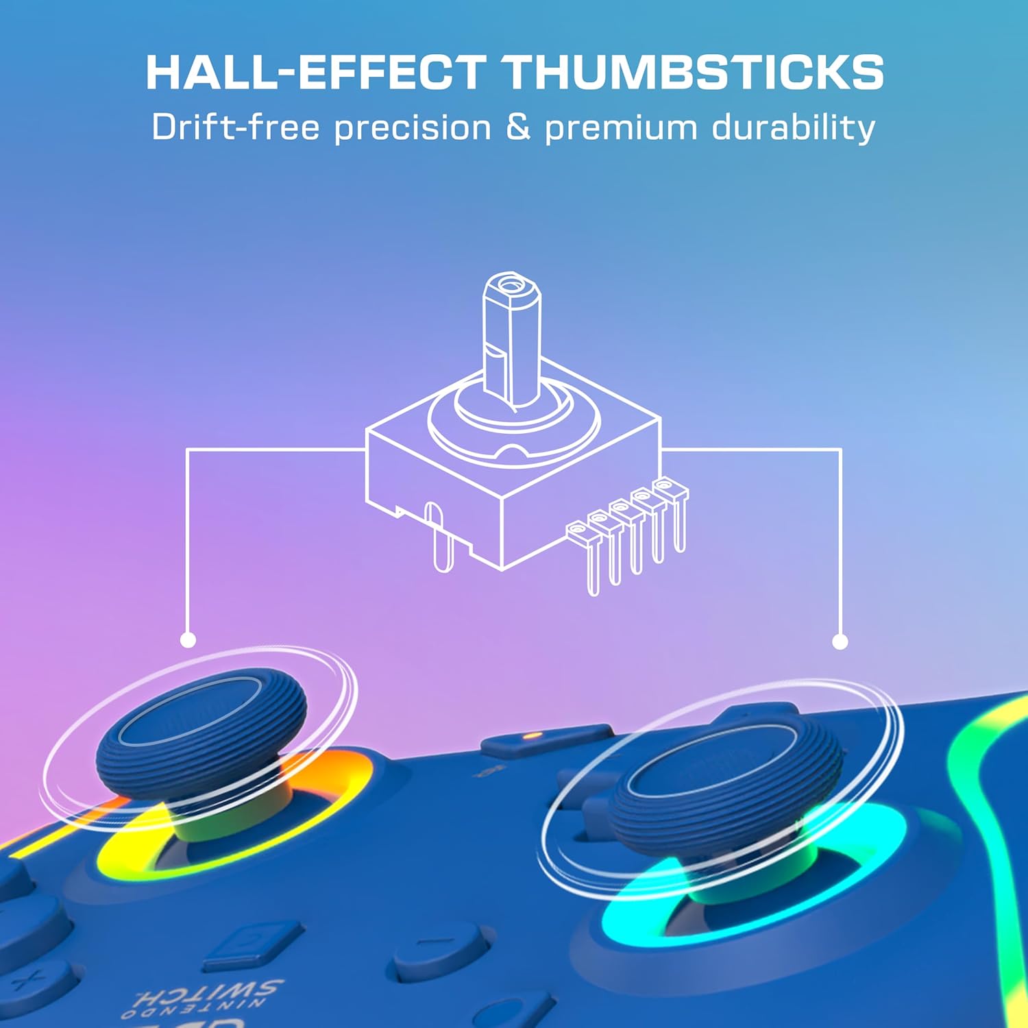 Thumbnail 3 de Turtle Beach Afterglow Wave Blue Wired RGB Gaming Controller (Officially Licensed for Nintendo Switch 2)