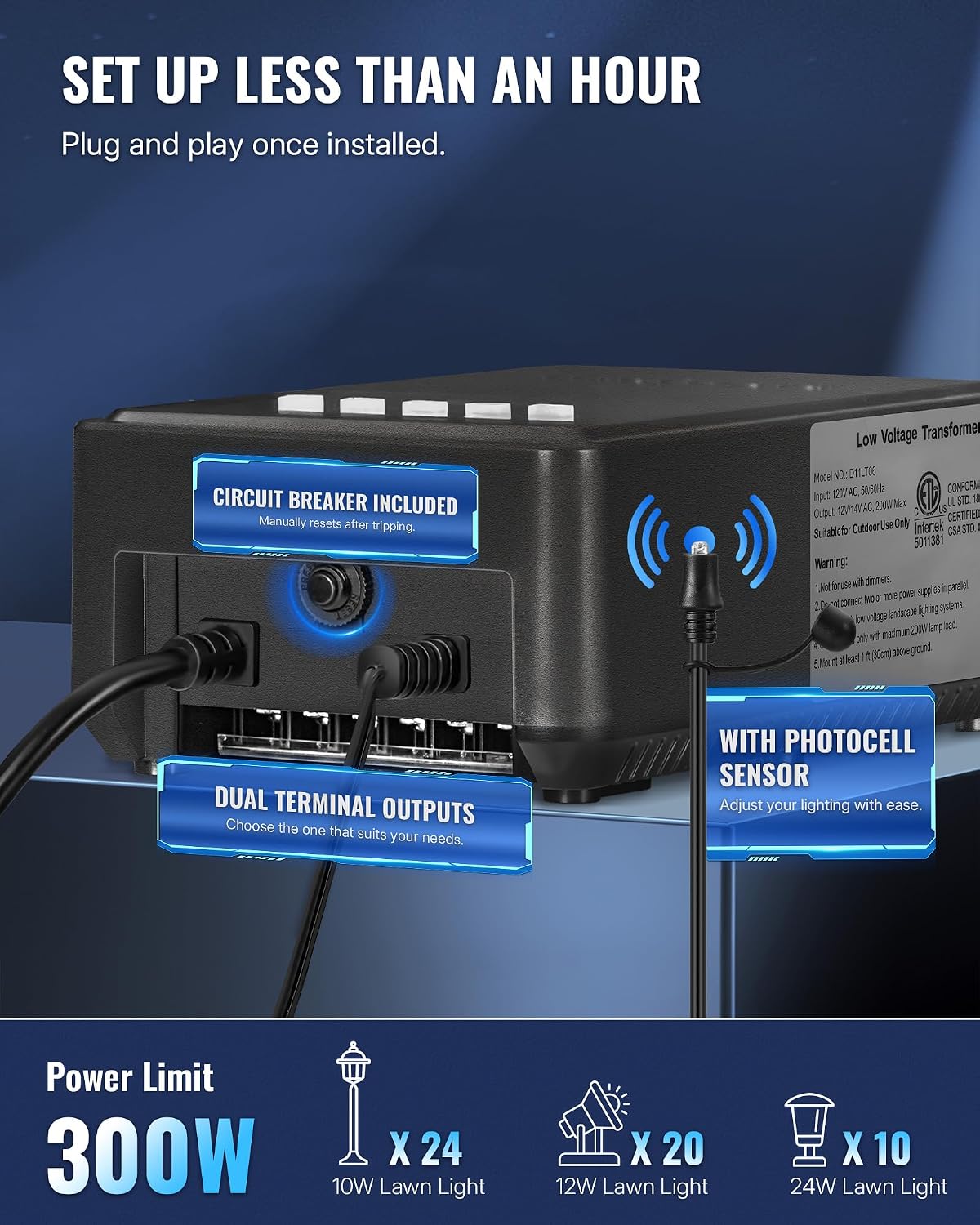 Detalle 1 de WILAWELS Low-Voltage Landscape Transformer 300W
