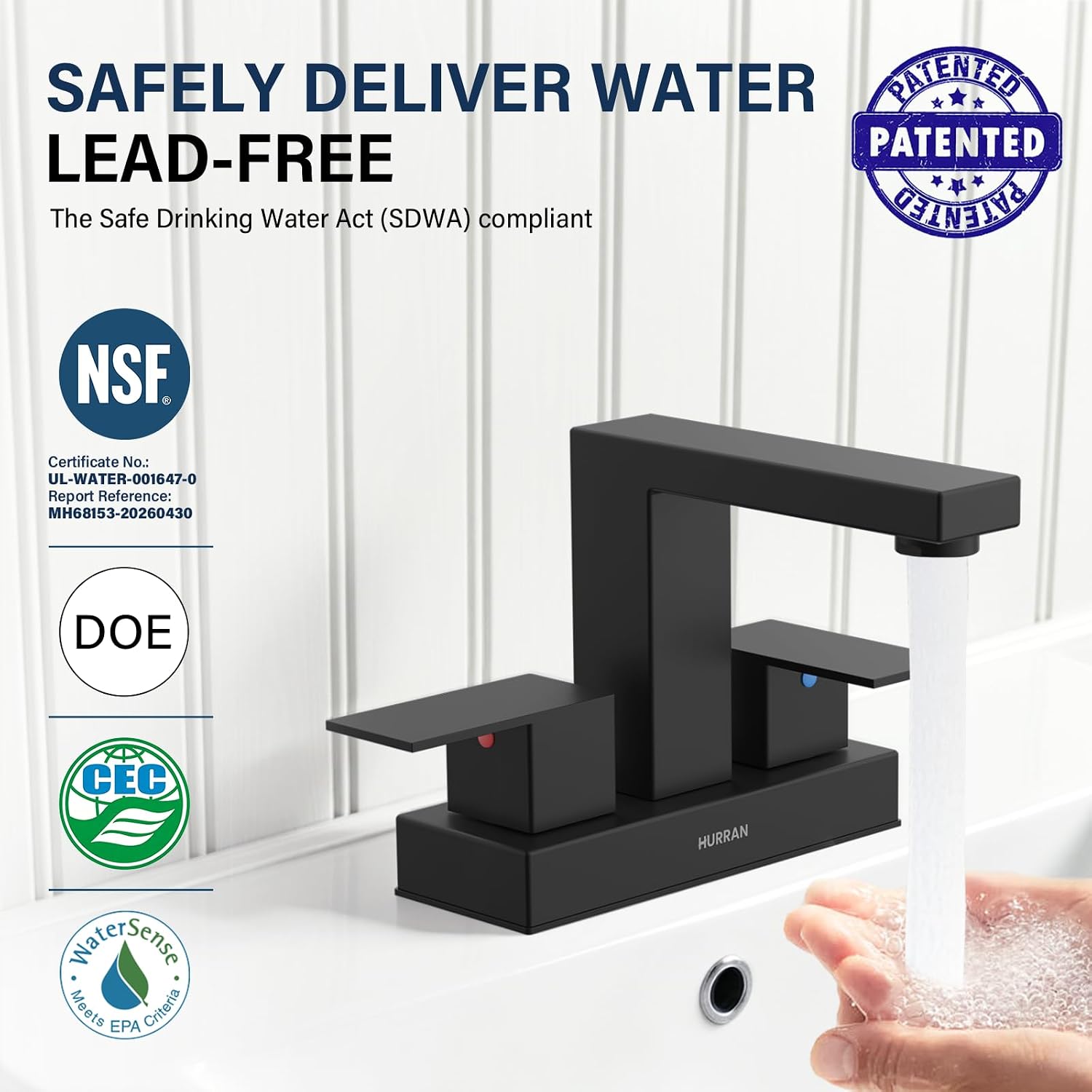 Detalle de Hurran Bathroom Sink Faucet 4-Inch