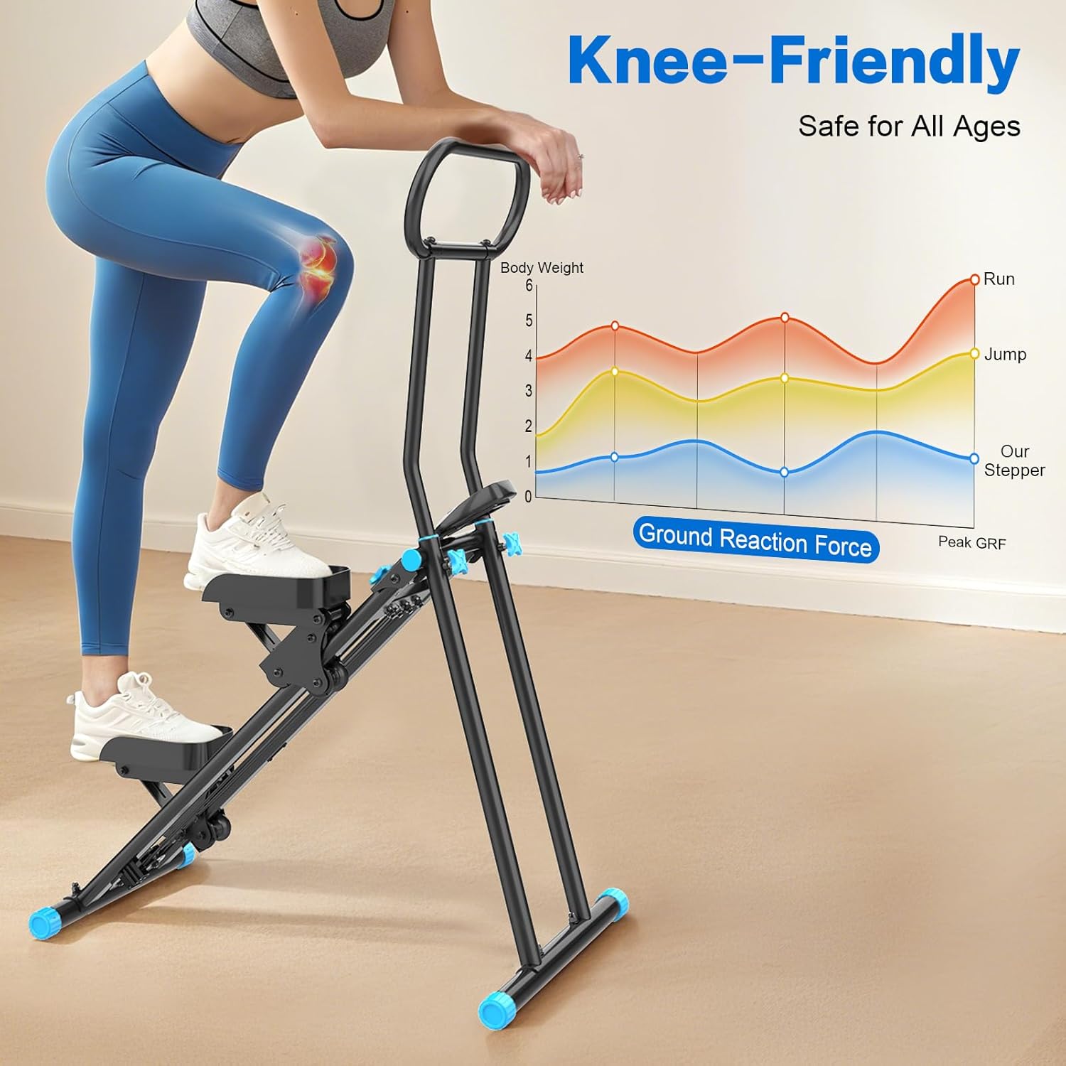 Thumbnail 4 de HXD-ERGO Stair Stepper for Home – New Version with 6 Adjustable Resistance, Folding Vertical Climber