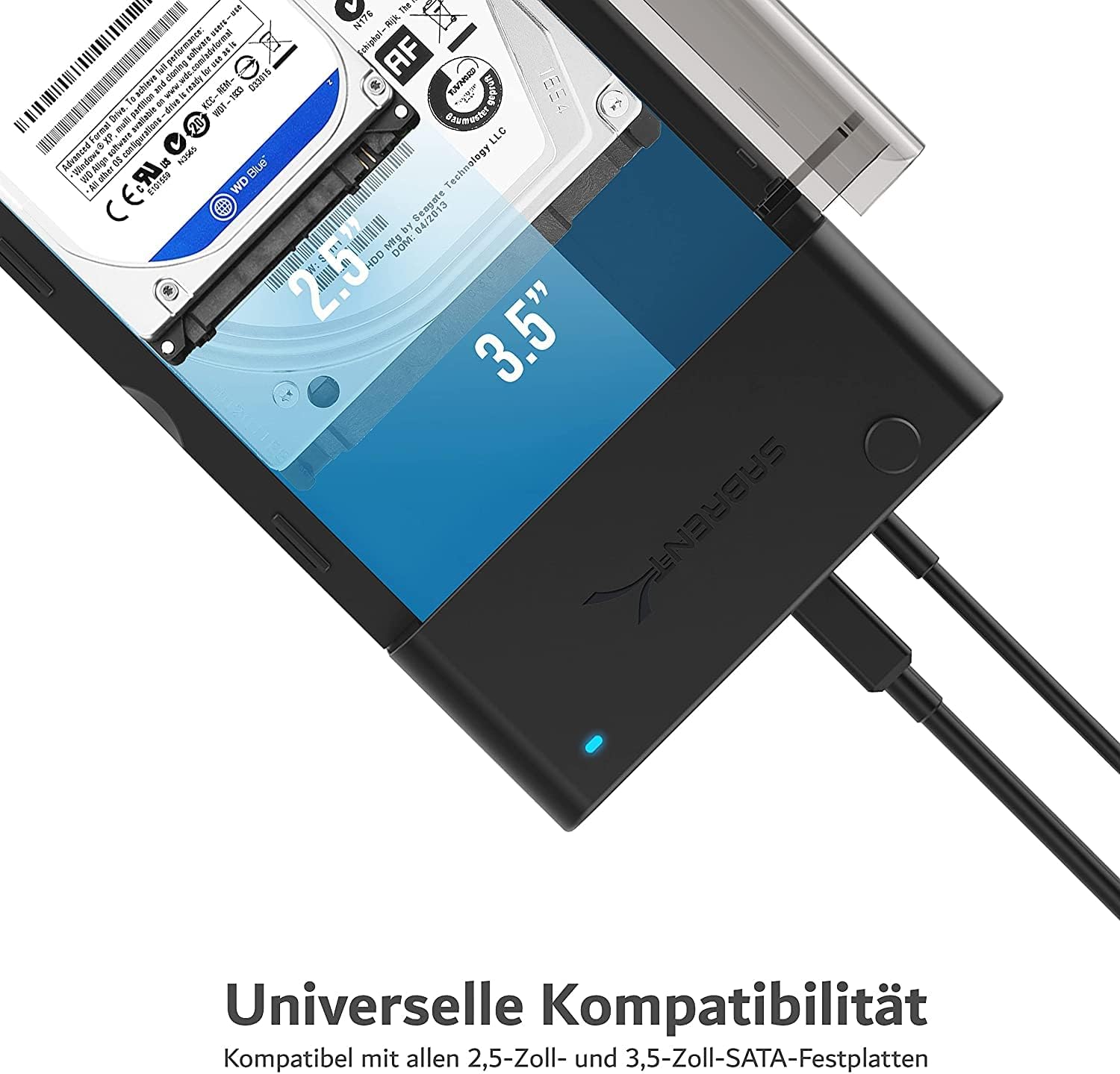 Detalle 2 de SABRENT EC-DFLT Dockingstation für 2,5"/3,5" HDD/SSD