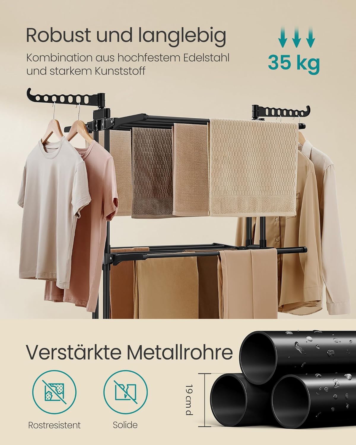 Thumbnail 3 de SONGMICS Wäscheständer 4 Ebenen mit 41 kg