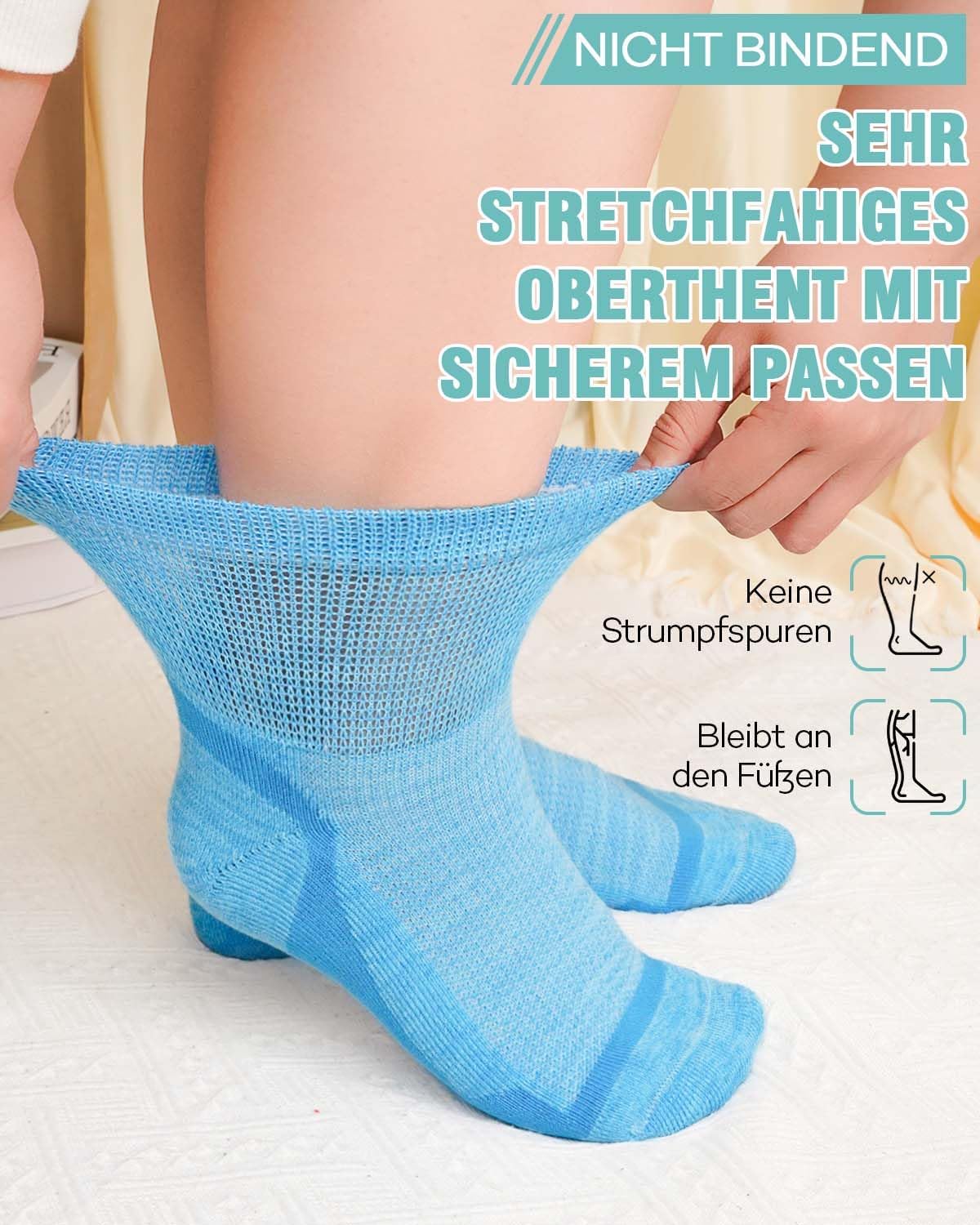 Thumbnail 1 de ZFSOCK ZFW7191 Diabetic Bamboo Socks, Seamless for Swollen Feet